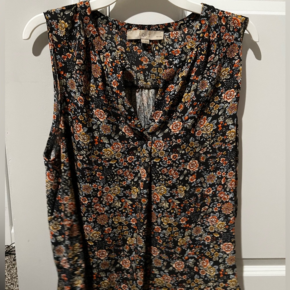 Sleeveless floral blouse